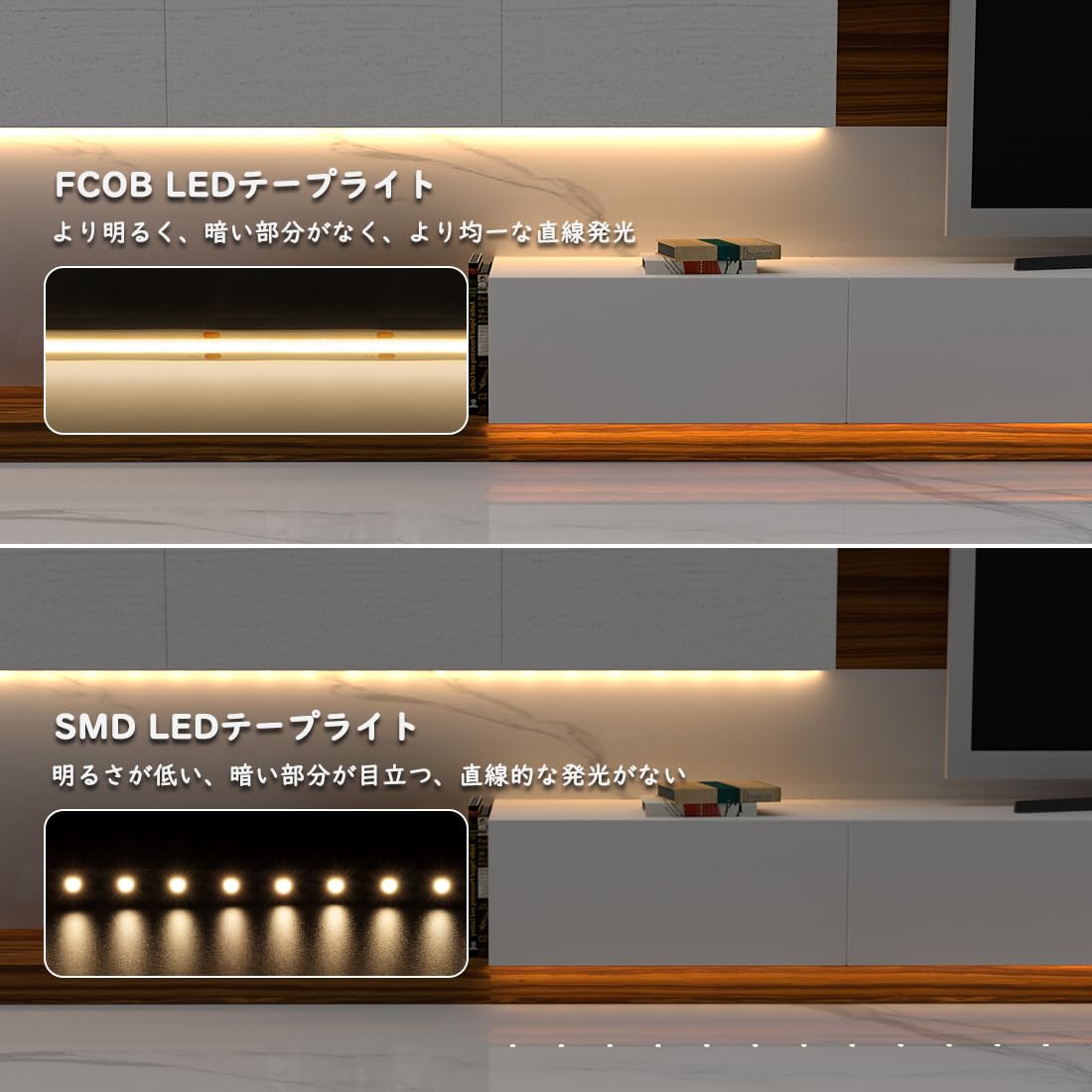 【新品・2巻セット】24V COB LEDテープ 5M 電球色 3000K Amazon.co.jp: FCOB COB LEDテープライト 5M 電球色 3000K